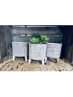 Decoris Planter On Legs, Spots and Stripes