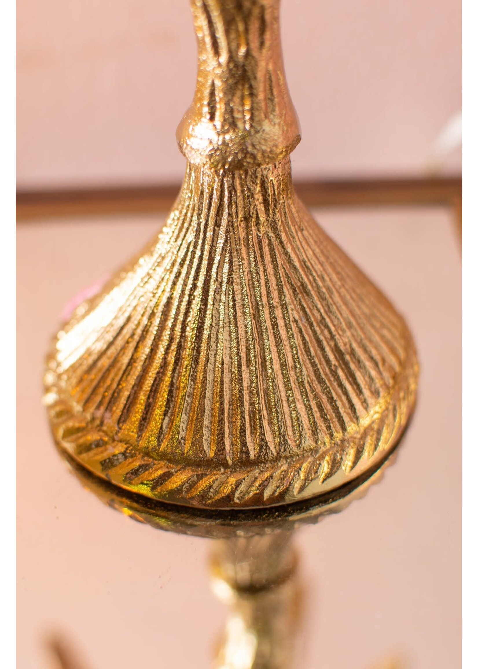 Ian Snow Gold Palm Tree Candle Holder