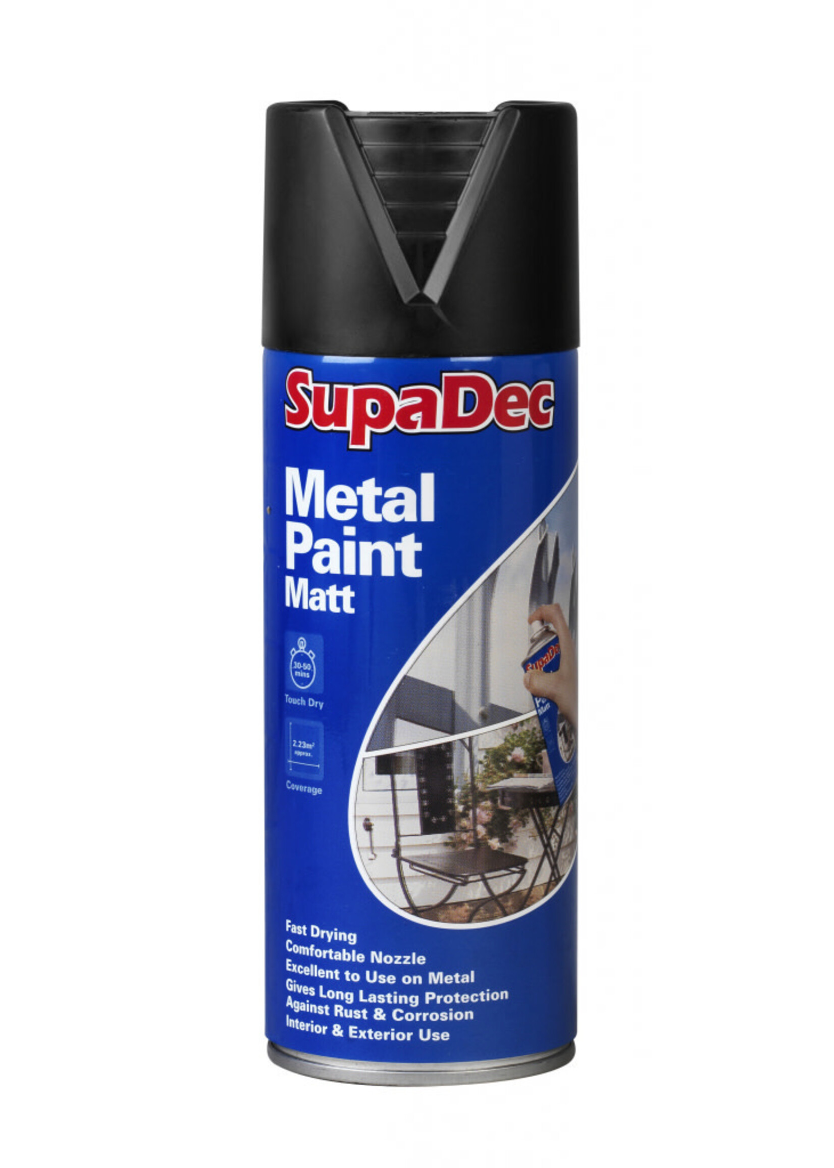 SupaDec Spray Paint  400ml  Black Matt Metal