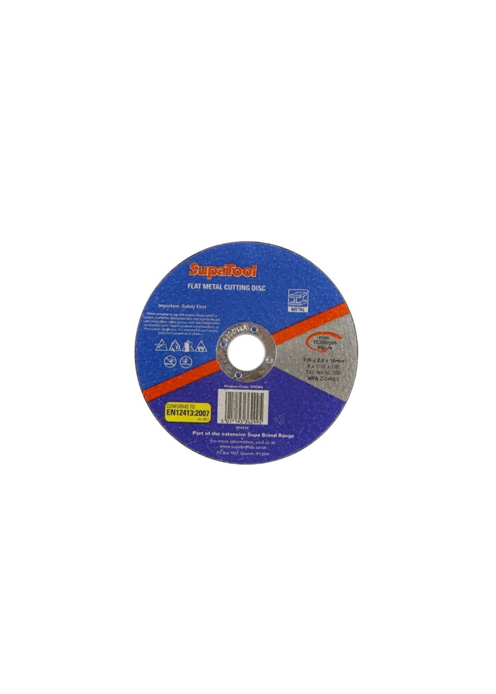 SupaTool SupaTool Flat Metal Cutting Disc 100mmx2.5mm
