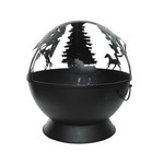Iron fire pit with animal cut out