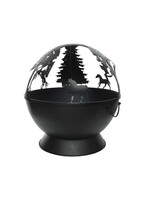 Iron fire pit with animal cut out