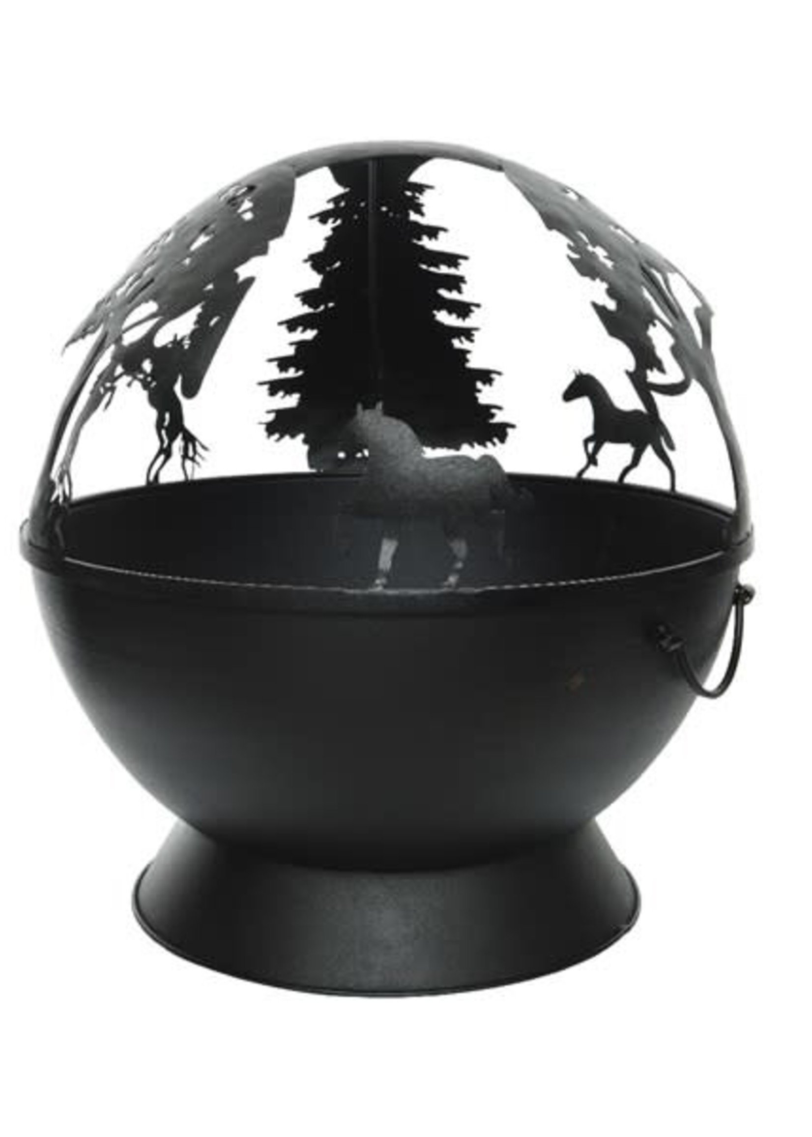 Iron fire pit with animal cut out