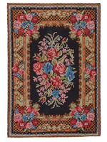 Kaemingk Kaemingk Black Rose Rug Cotton 1.2 x 1.7m Rose Kilim Multi