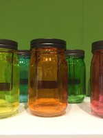 Coloured T Light jar in a variety of colours