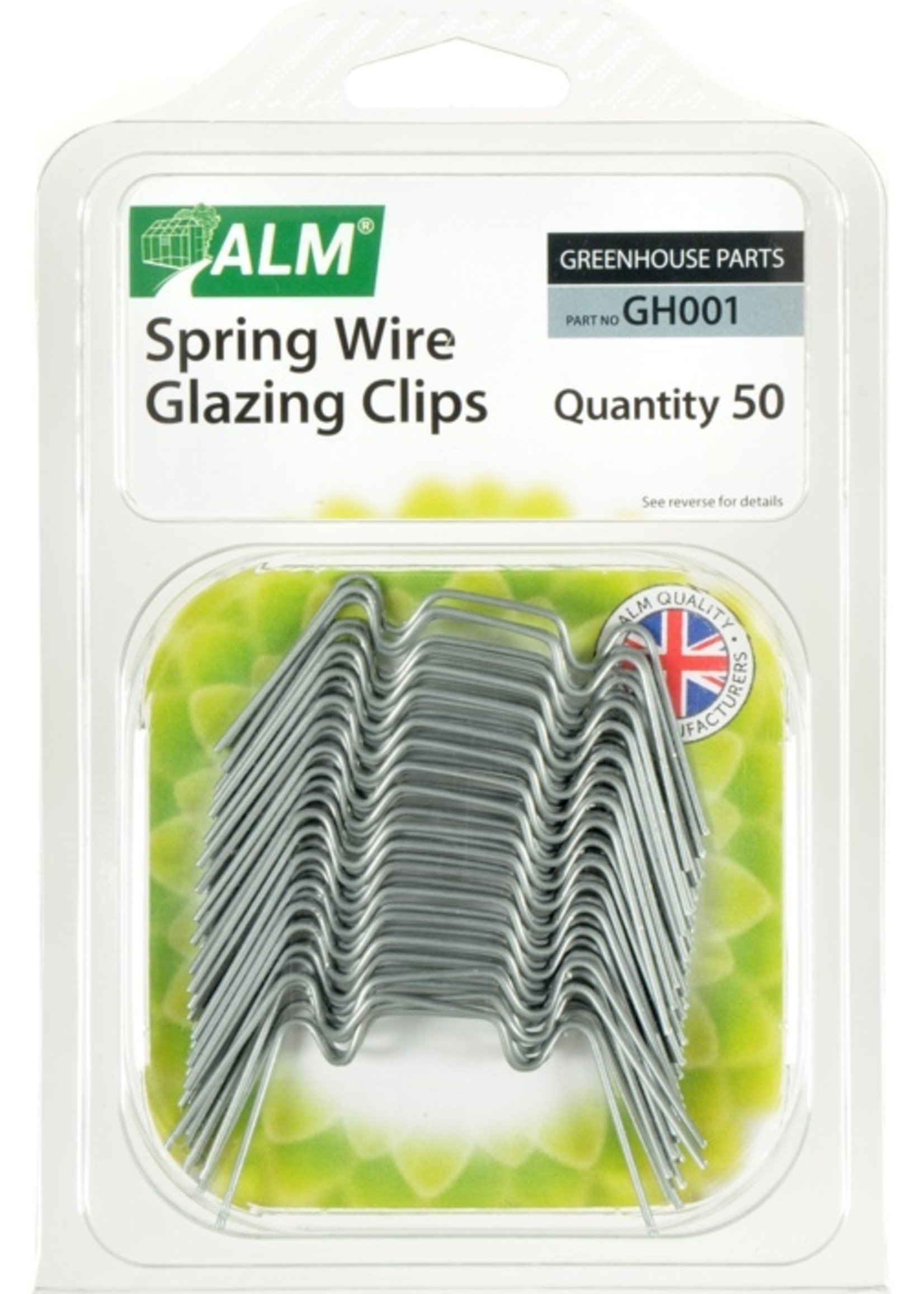 ALM LAWNMOWER SPARES ALM Greenhouse Spring Wire Glazing Clips 50 Pack