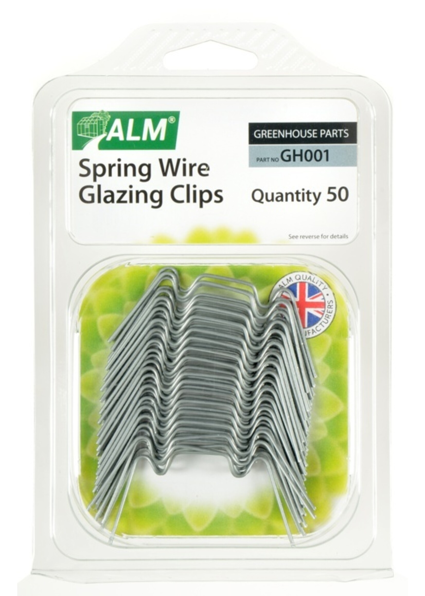 ALM LAWNMOWER SPARES ALM Greenhouse Spring Wire Glazing Clips 50 Pack