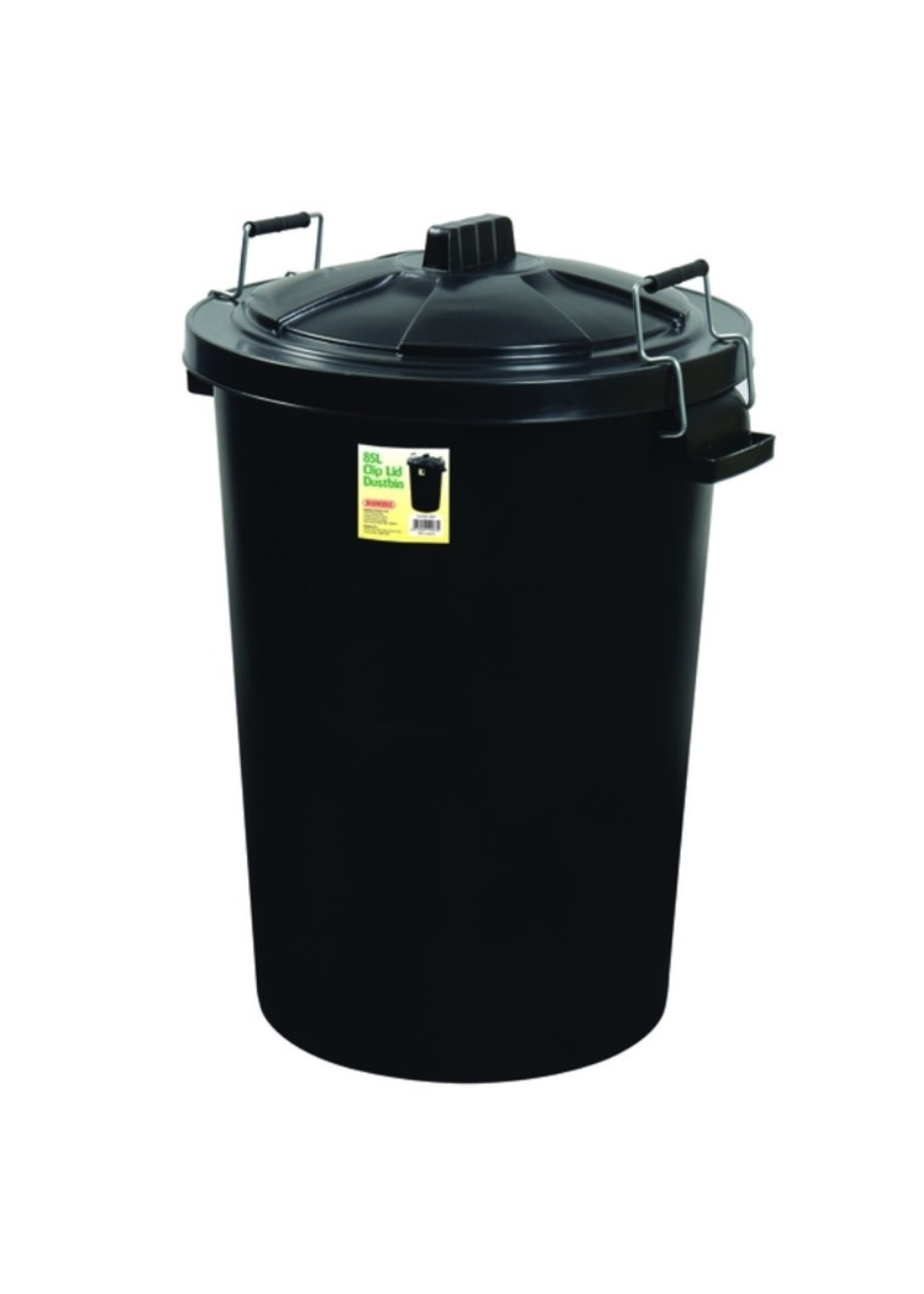 Pro Plas Clip Lid Dust Bin Black