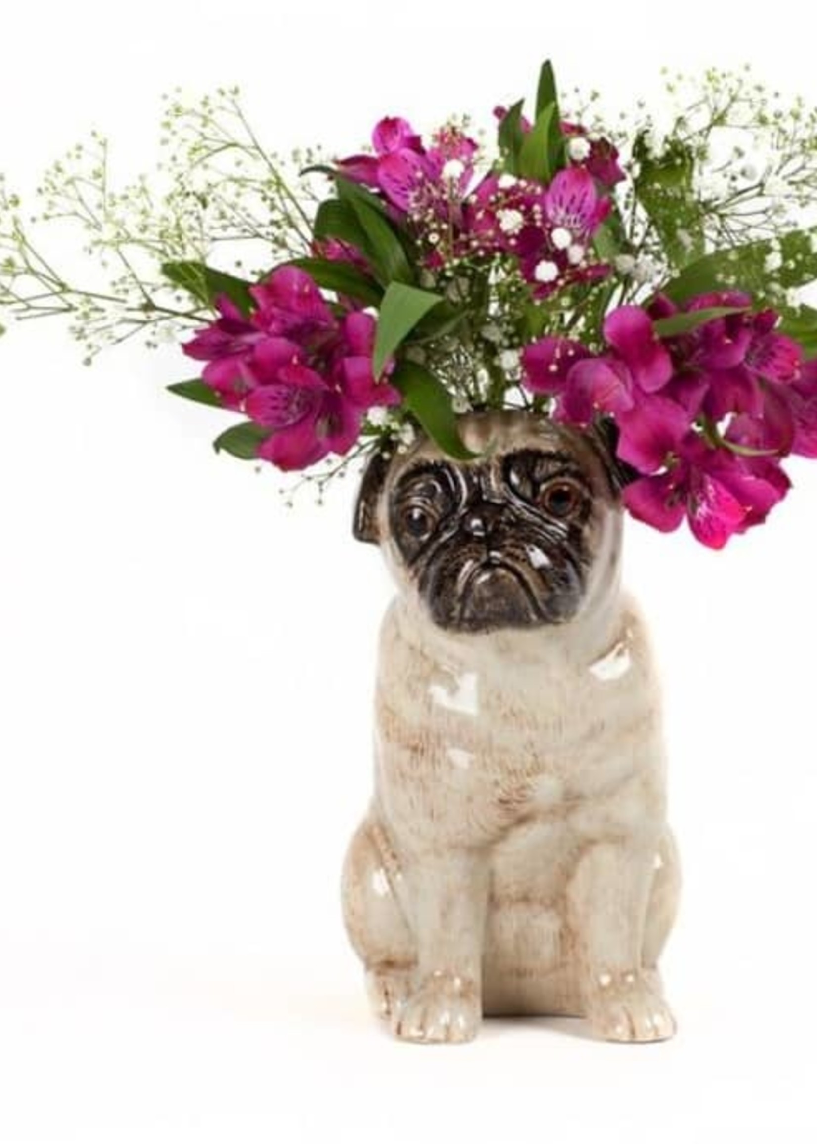 Quail Pug Fawn Vase