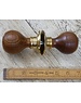 Cottingham Collection Door knob Set Beehive Teak & Brass 2" / 50mm