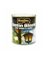Rustins Rustins Quick Dry Satin Black Paint 250ml