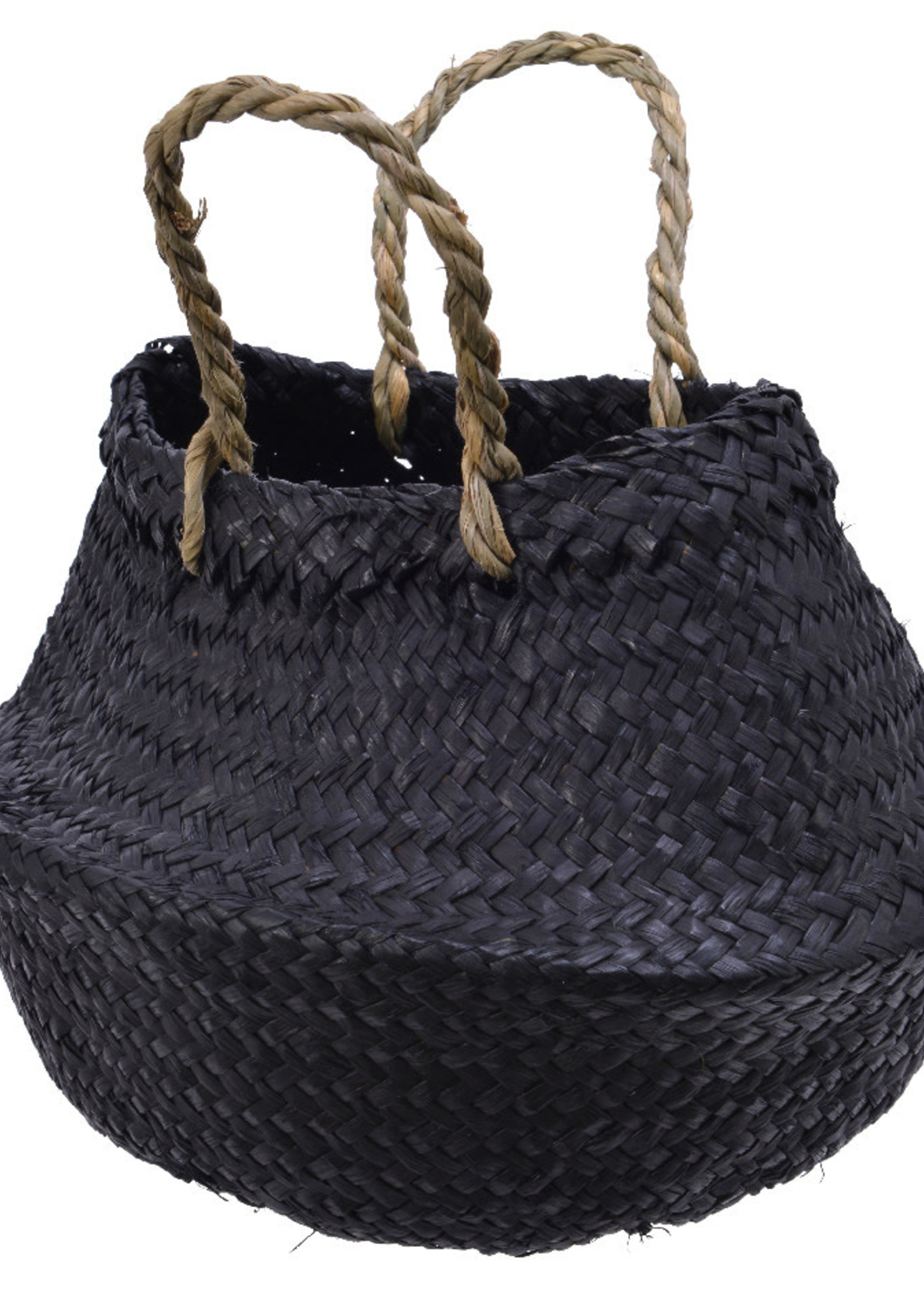 Kaemingk Black Basket With Handles Small dia35x44cm