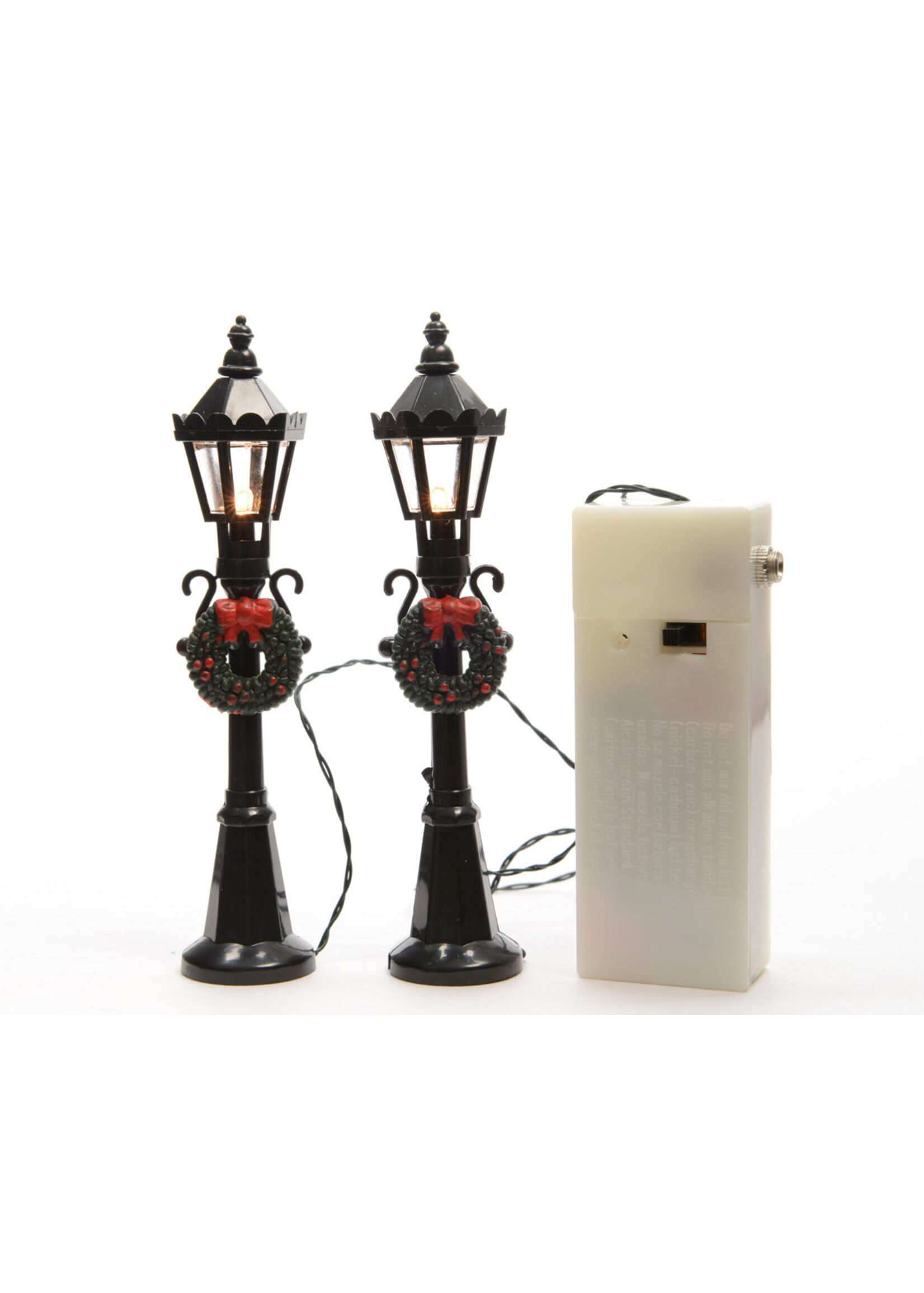 Kaemingk Small Light Up Street Lamp 12 cm (pack of 2)  battery operated