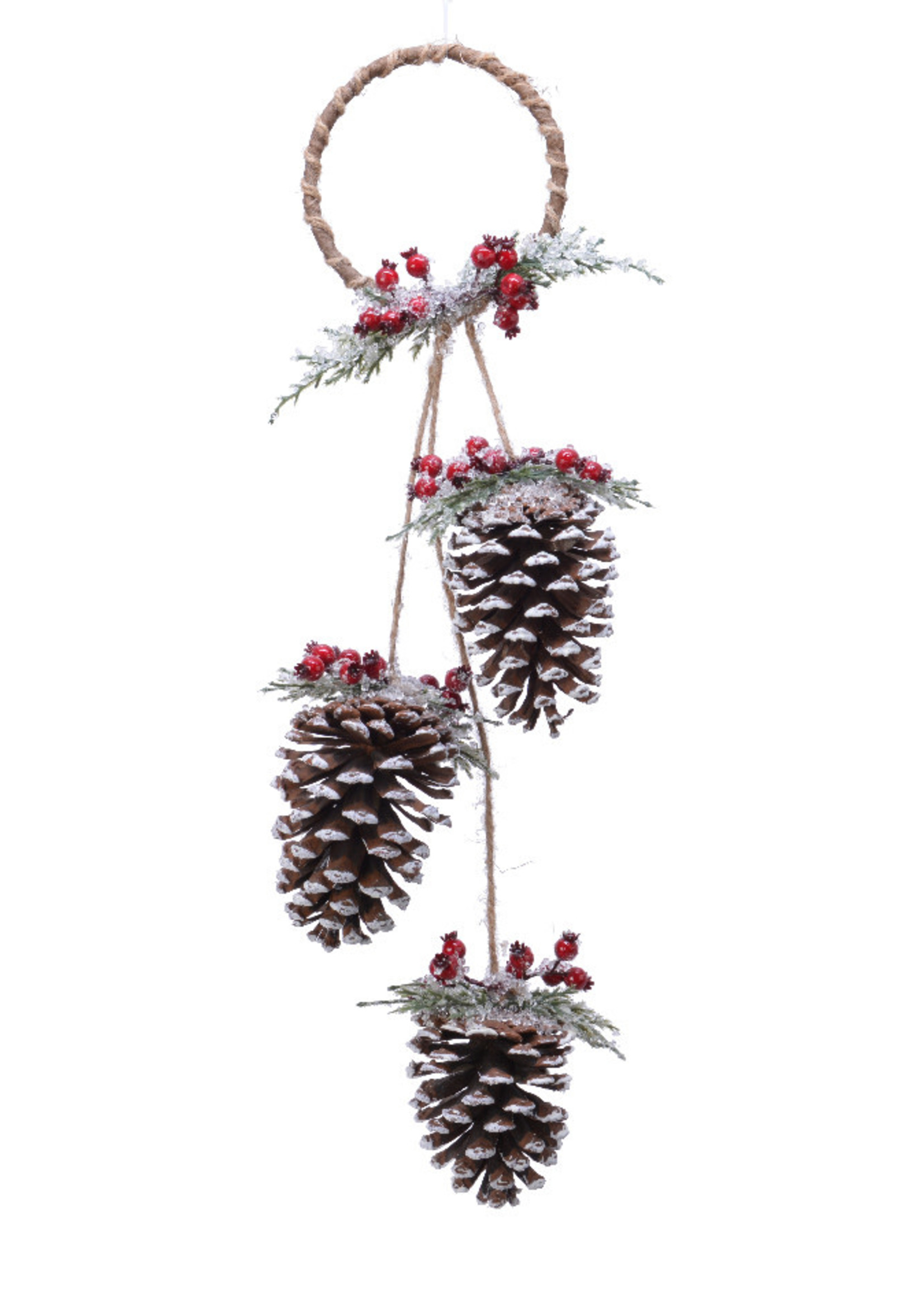 Kaemingk Hanging Set Of Pinecone With Berries