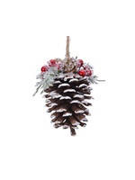 Decoris Hanging Pinecone With Berries 8x8x13cm