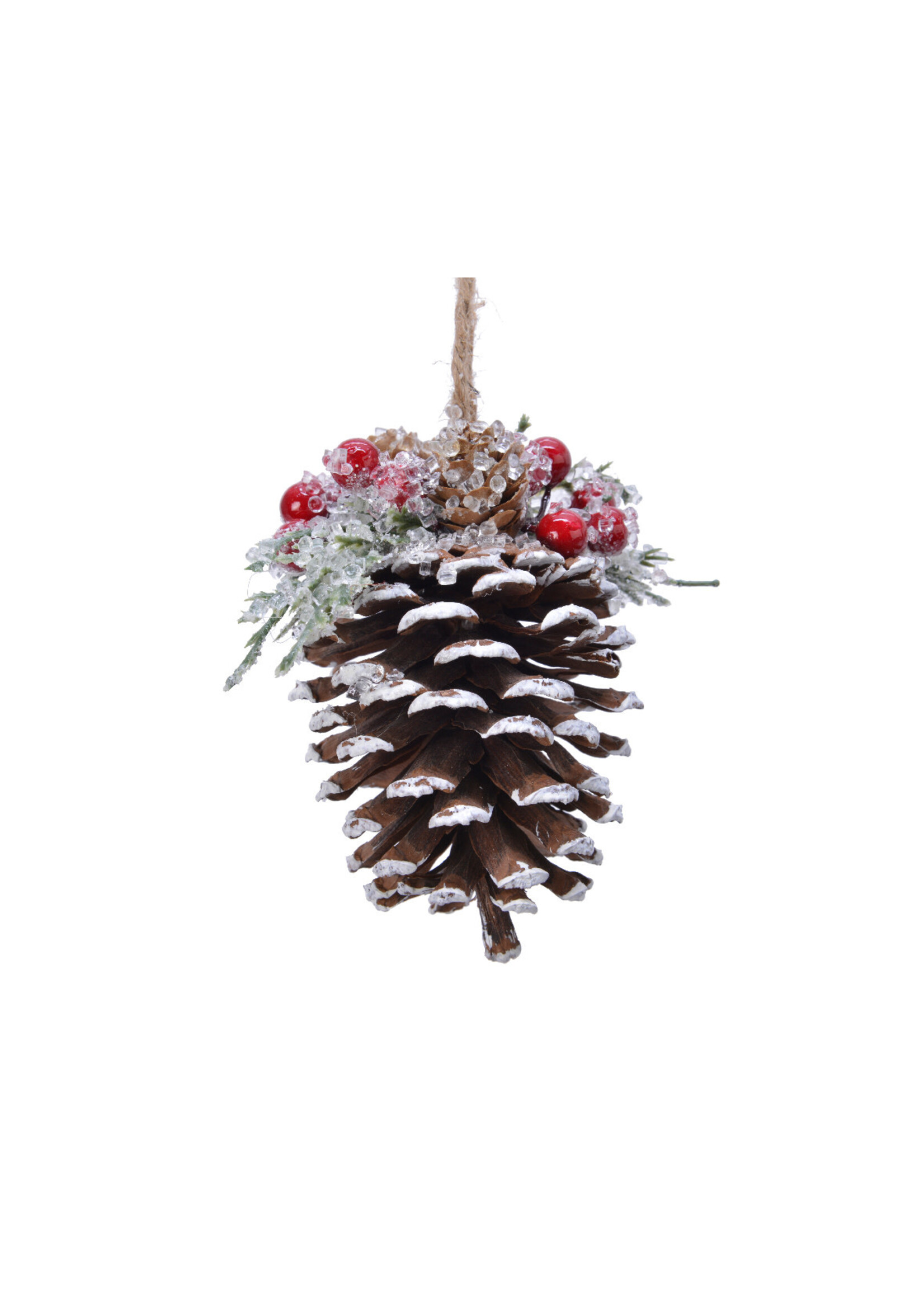 Decoris Hanging Pinecone With Berries 8x8x13cm