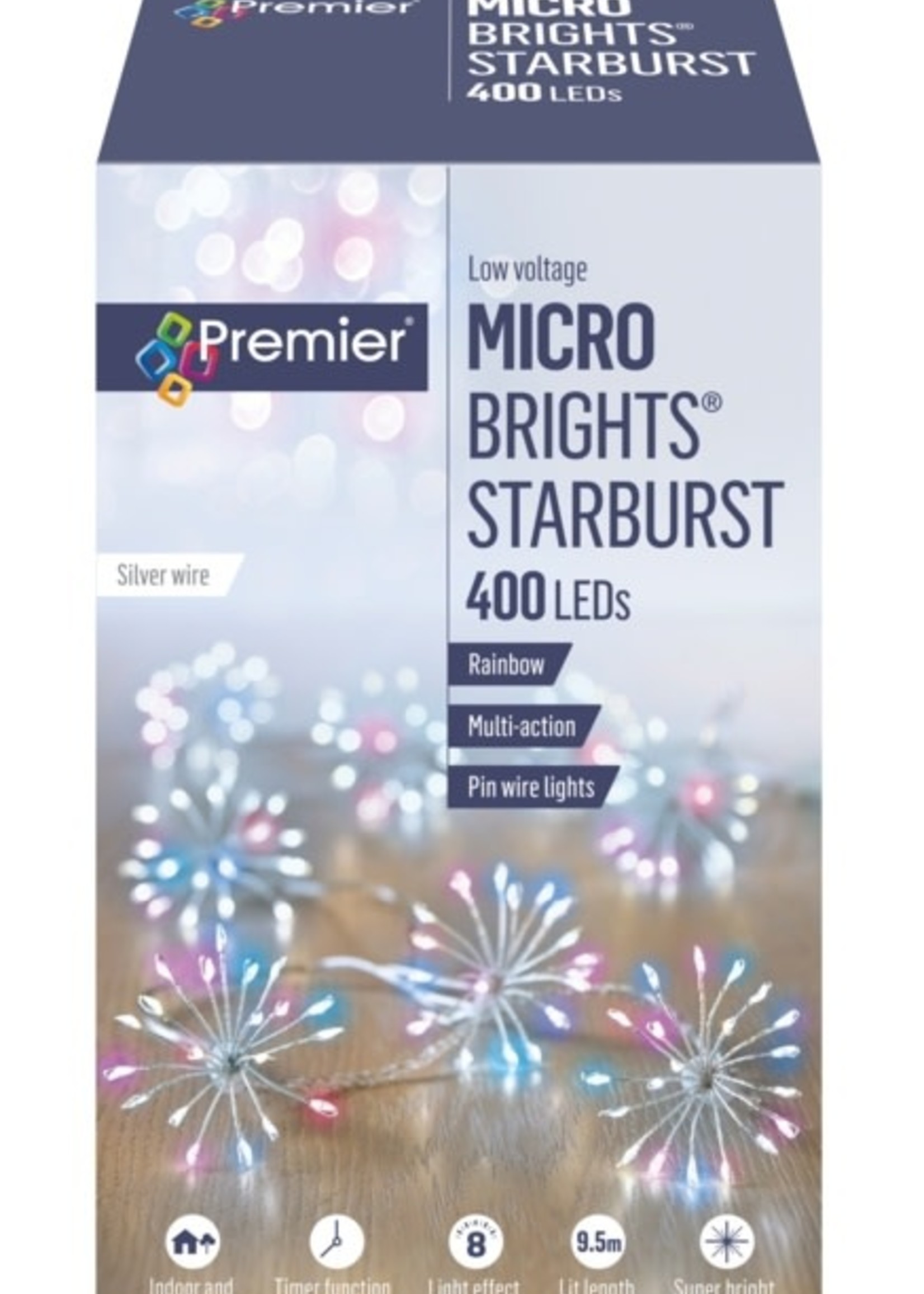 Premier Starburst Stringlights 400 LED Multi Action Rainbow