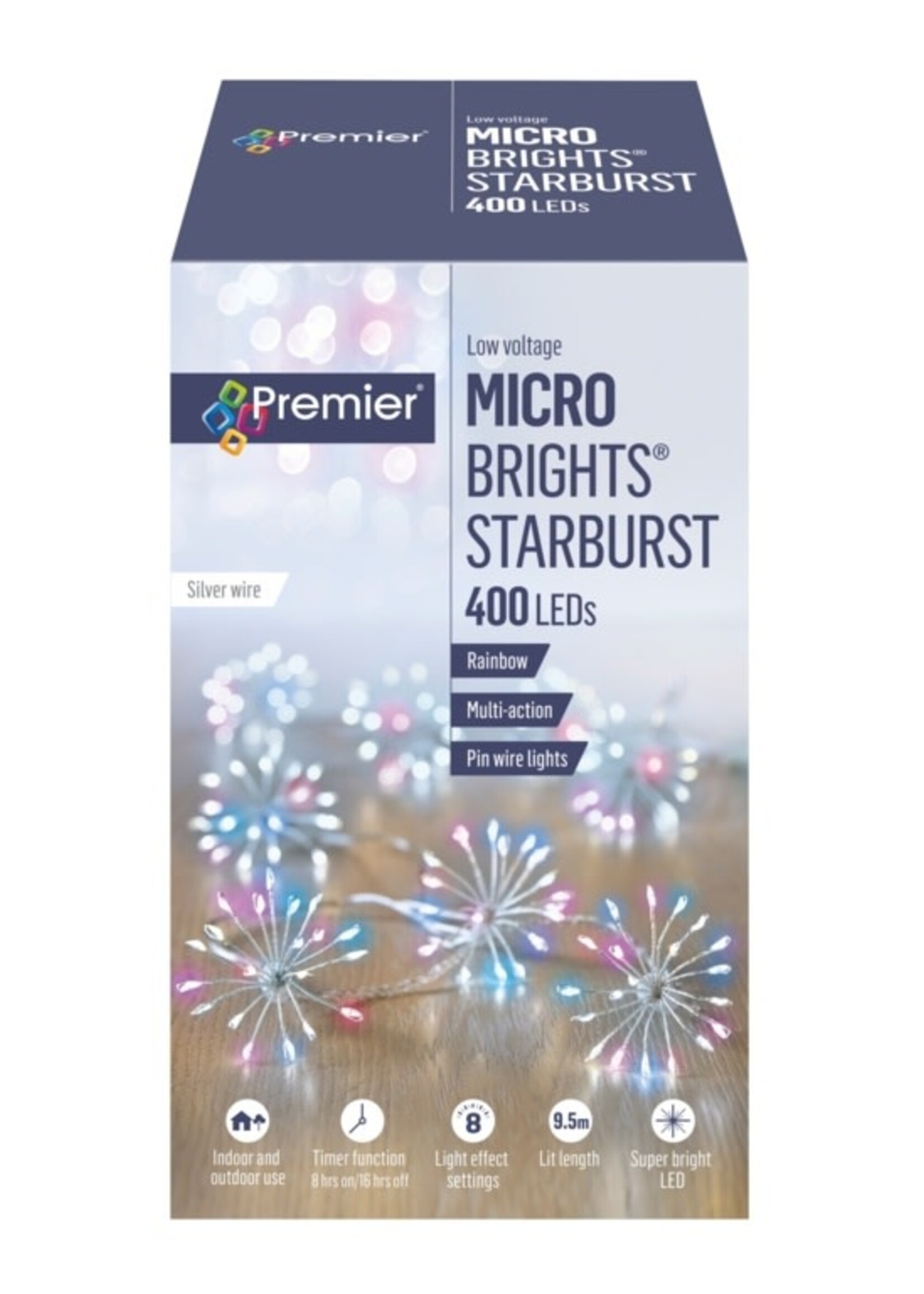 Premier Starburst Stringlights 400 LED Multi Action Rainbow