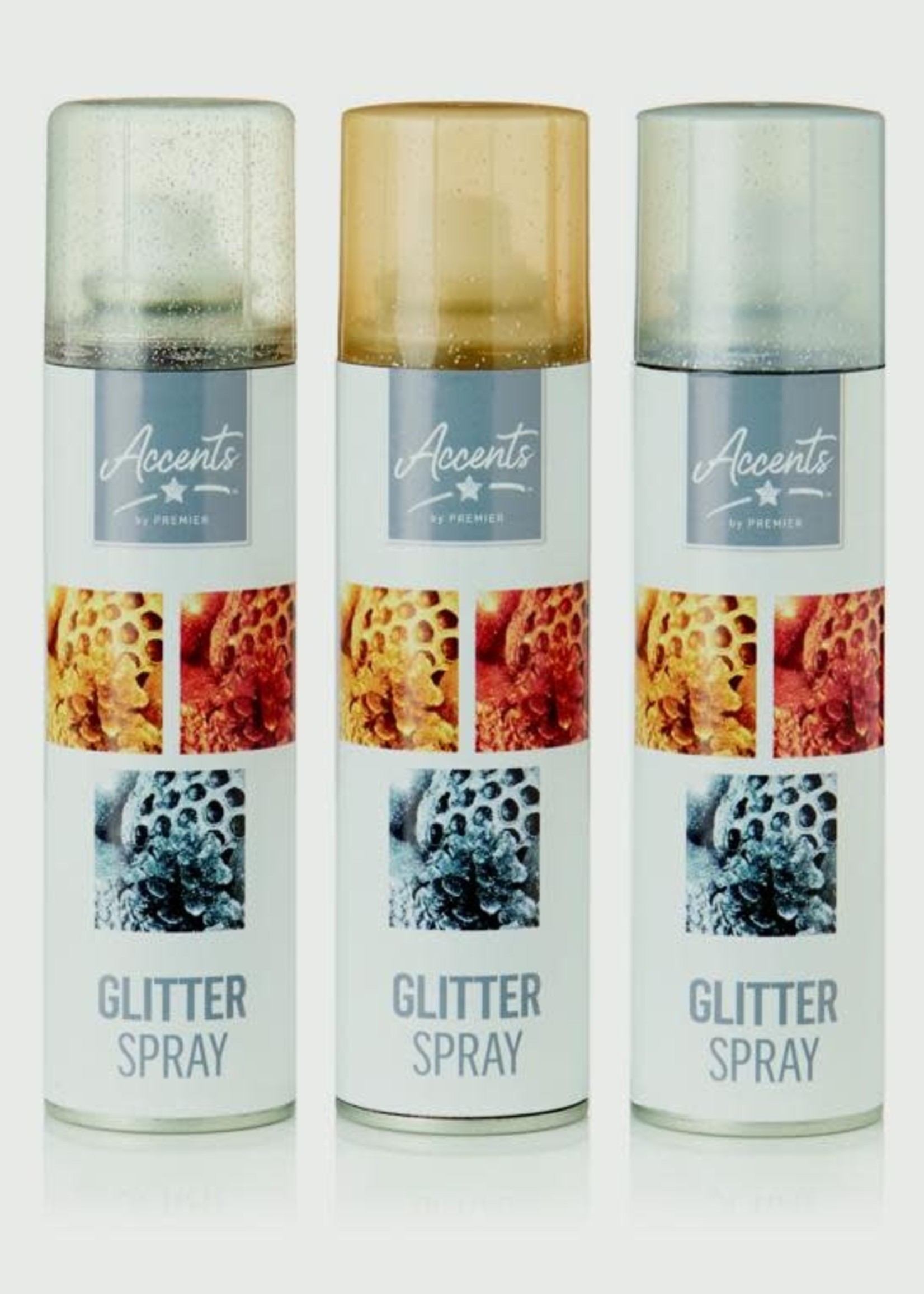 Premier Deco Glitter Spray 100ml in Gold or Silver or Clear