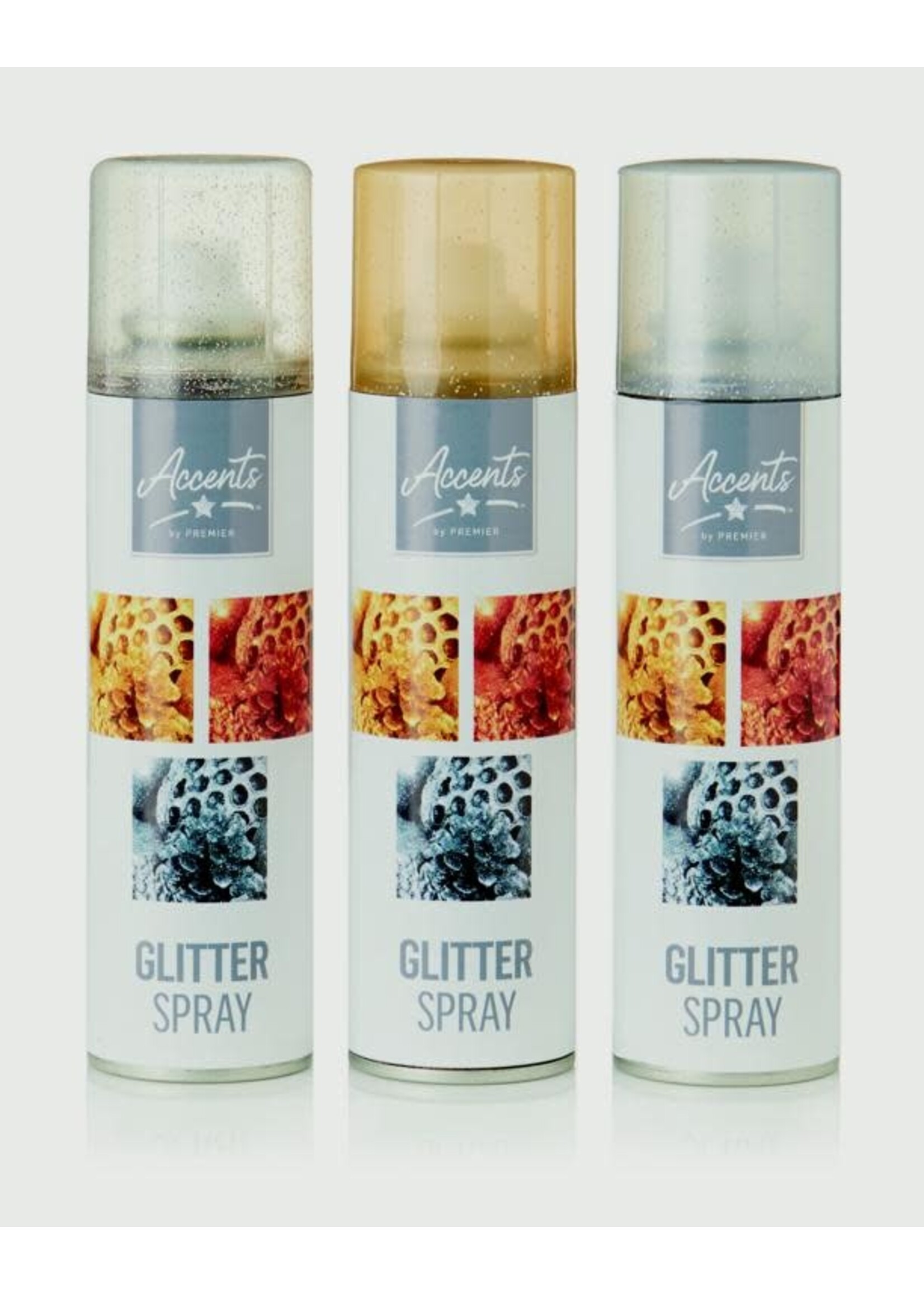 Premier Deco Glitter Spray 100ml in Gold or Silver or Clear
