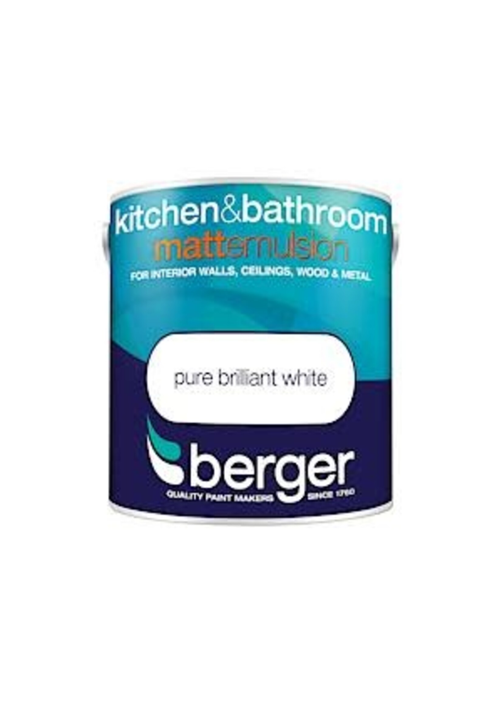Crown Berger Kitchen and Bathroom Matt 2.5L Pure Brilliant White PBW