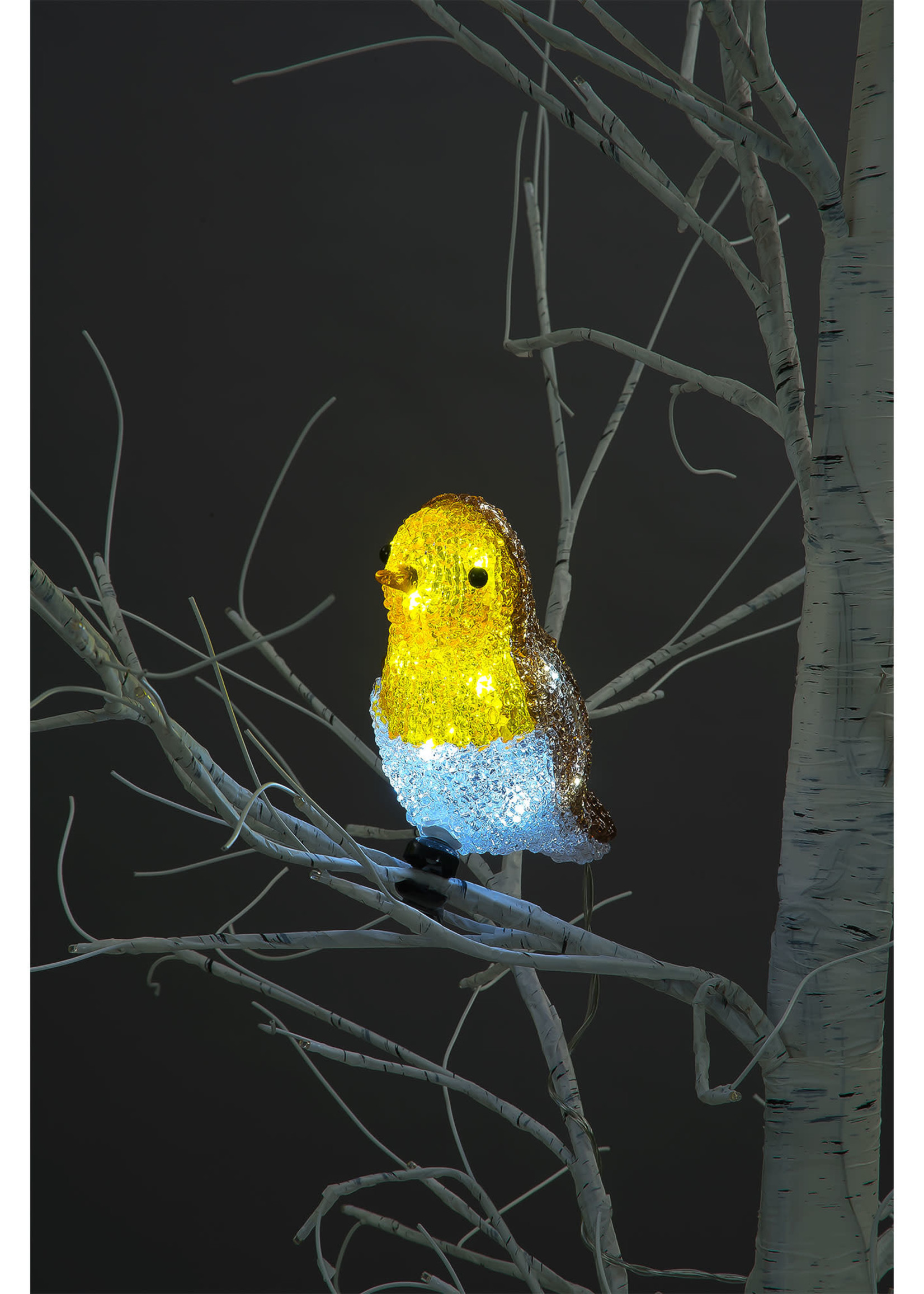 Snowtime Robin White LED 18cm Acrylic