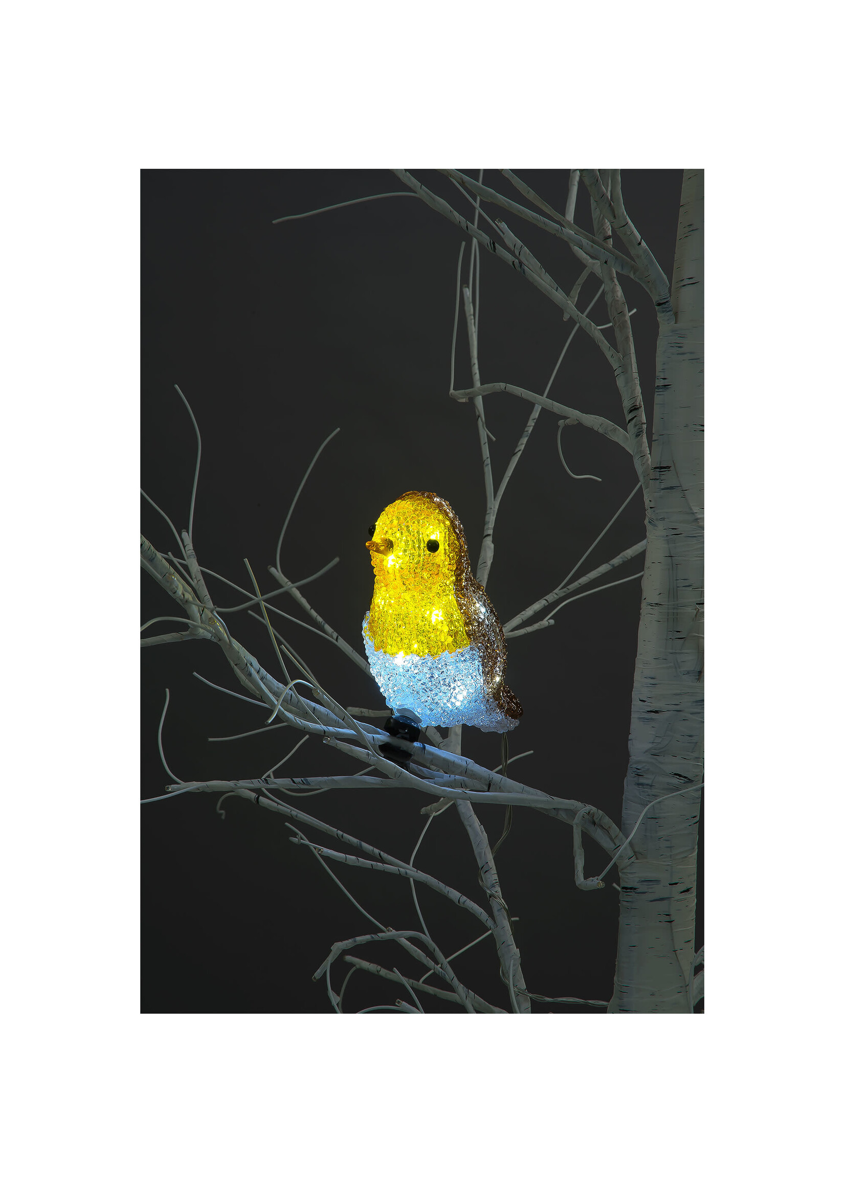 Snowtime Robin White LED 18cm Acrylic