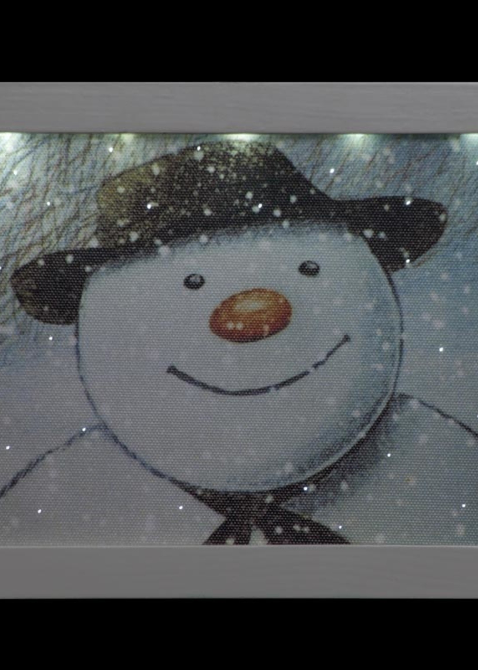 Snowtime The Snowman LED Wall art with timer 23 x 18cm