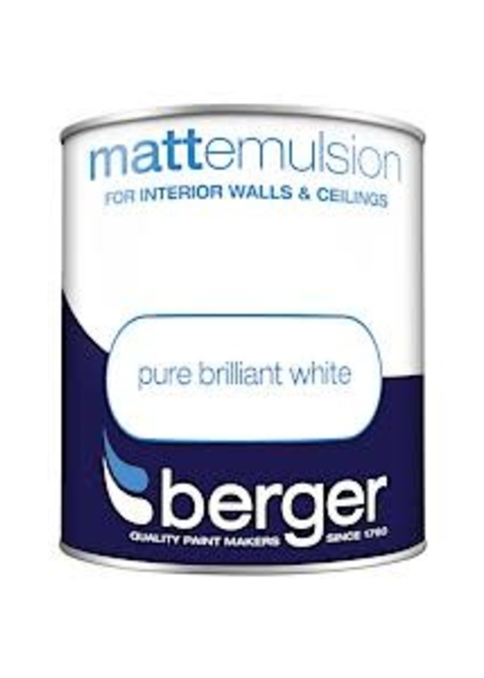 Crown Berger Matt Emulsion 1L Pure Brilliant White