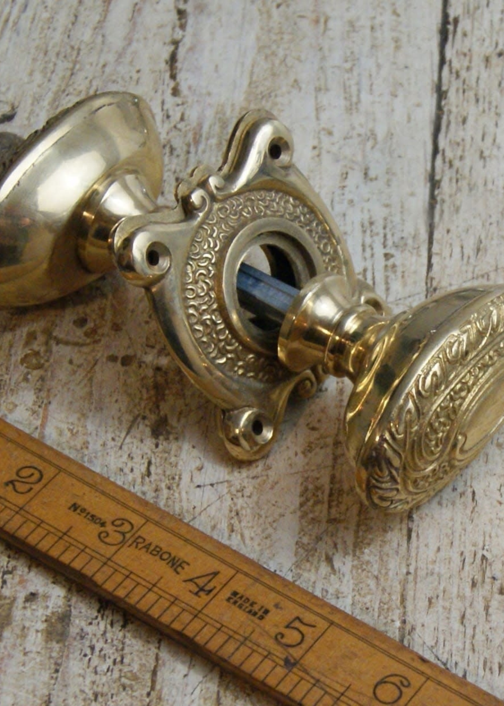 Door knob set Art nouveau Brass