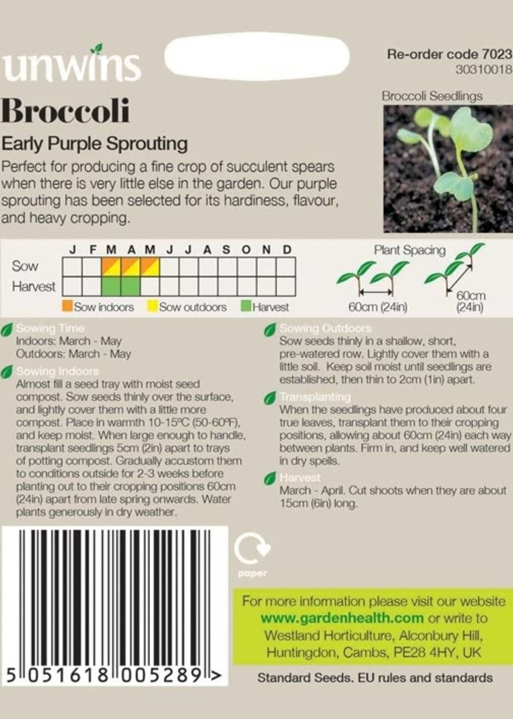 Unwins Broccoli - Early Purple Sprouting