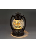 Snowtime Water Spinner Light Christmas Ornament Robin Round