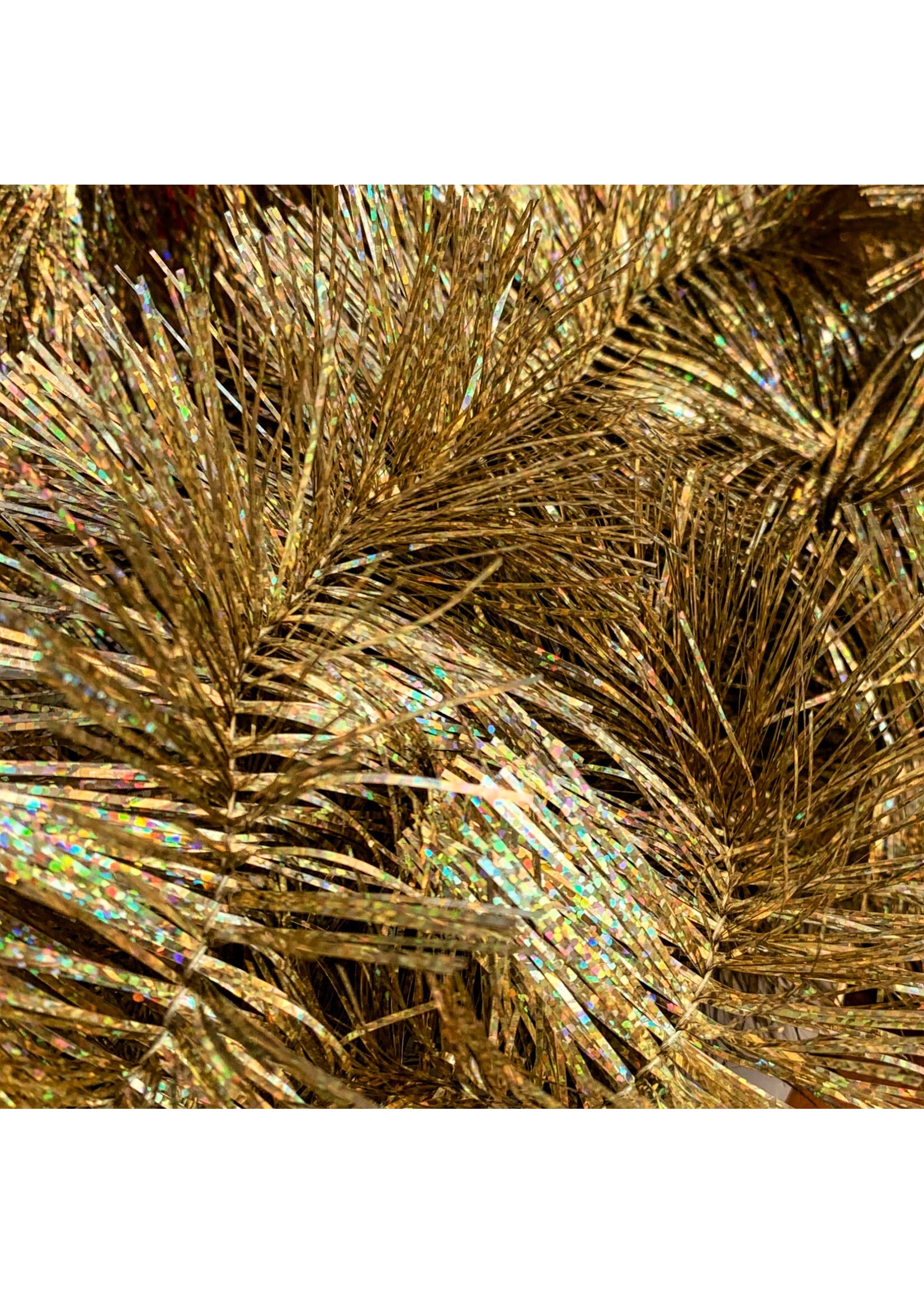 Kaemingk Tinsel Garland Shiny Gold/laser 4 Ply  75mm x 2.7m