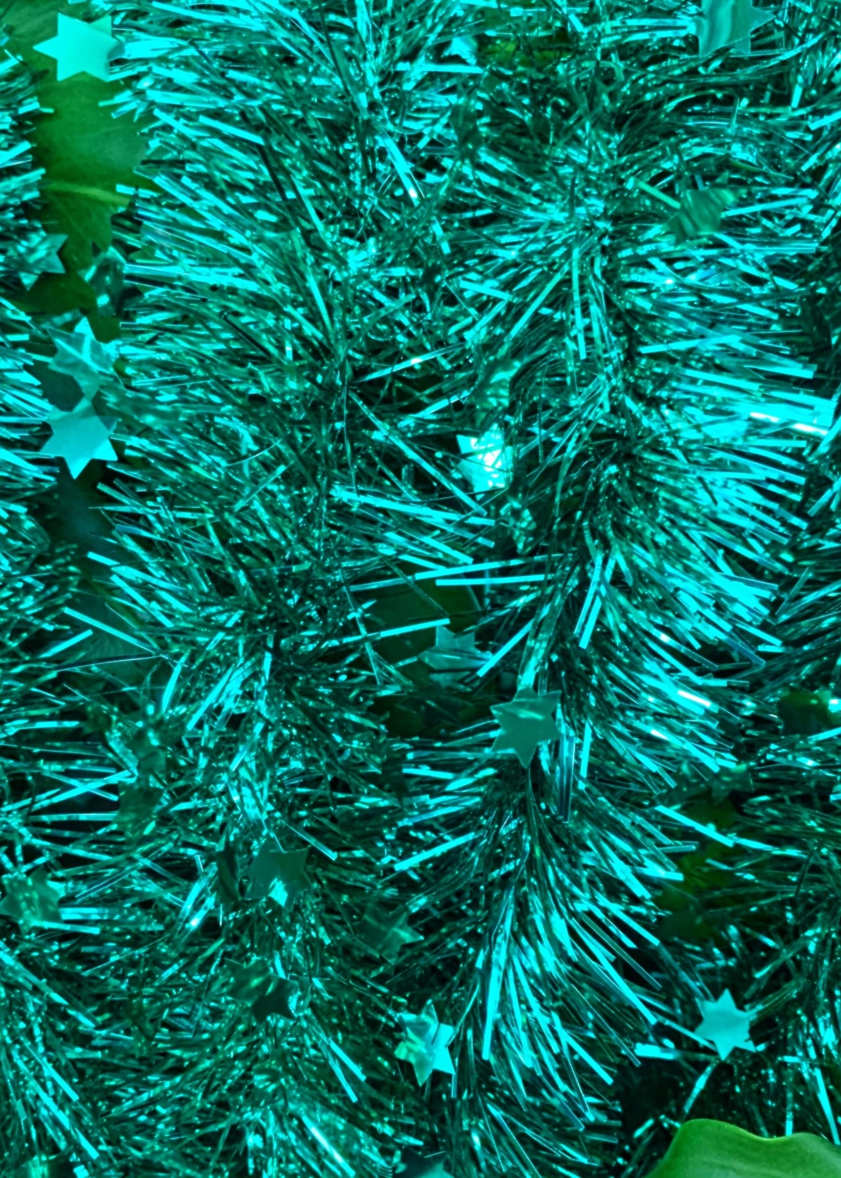 Tinsel Star garland Shiny 4ply - emerald 100mmx 2.7m