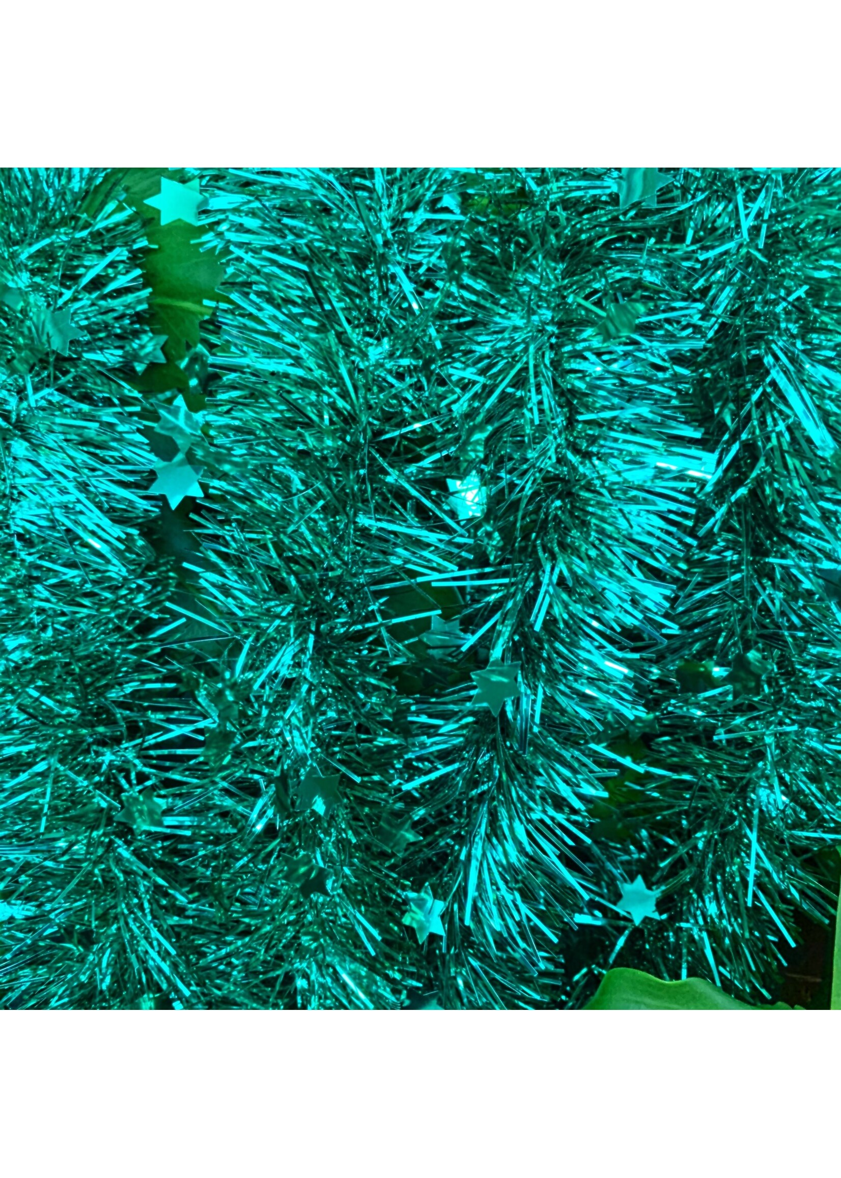 Tinsel Star garland Shiny 4ply - emerald 100mmx 2.7m
