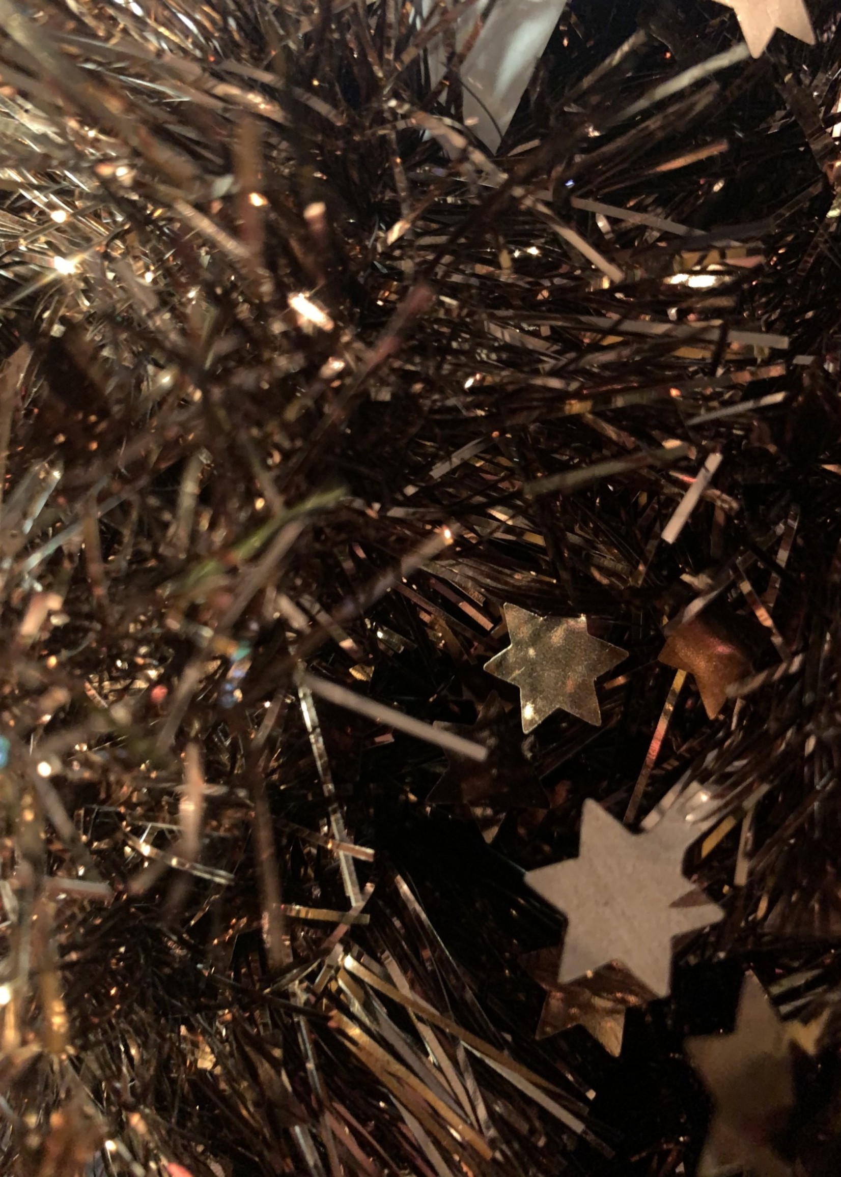 Kaemingk Tinsel Star garland Shiny  100mm x 2.7m cocoa / copper