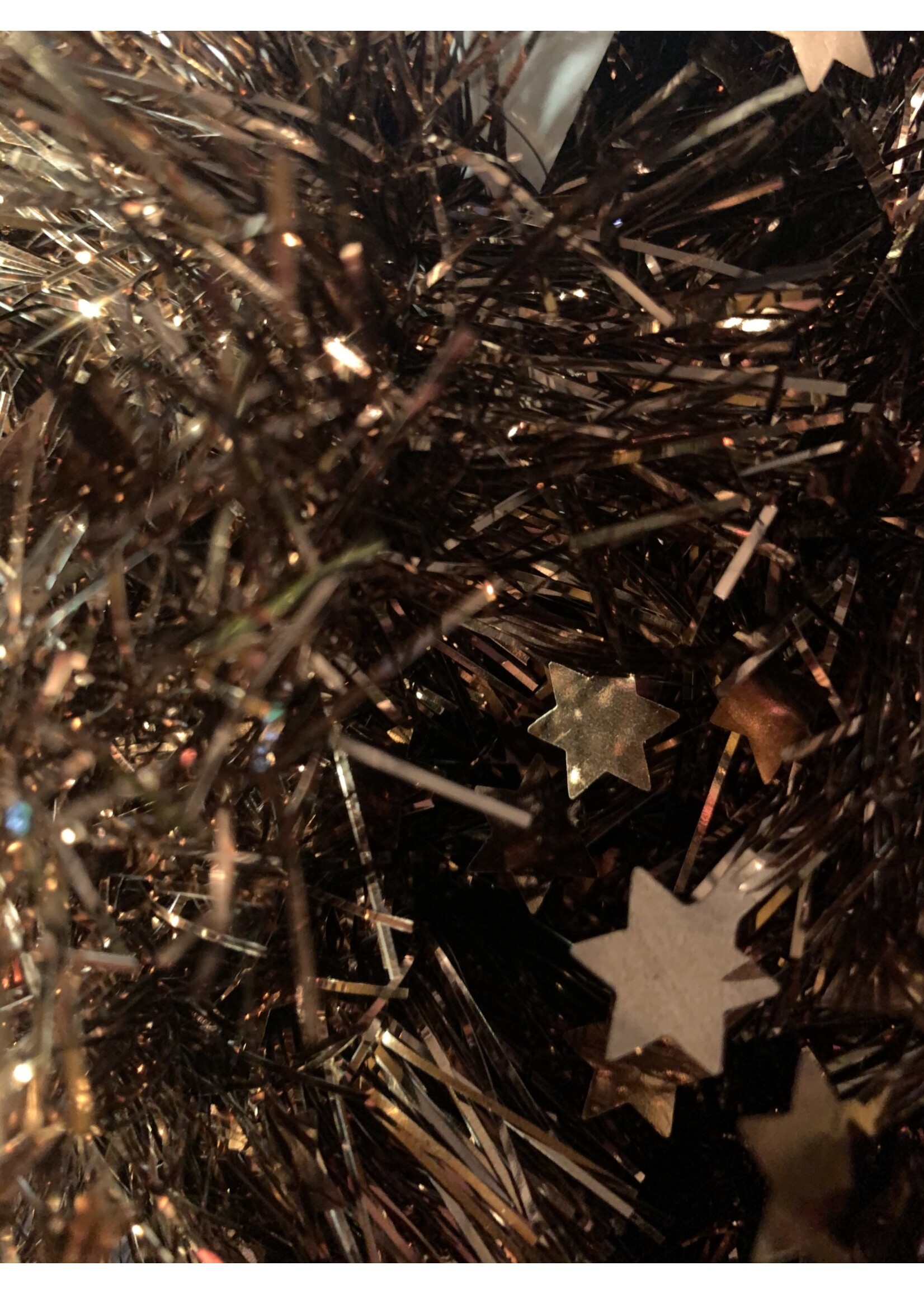 Kaemingk Tinsel Star garland Shiny  100mm x 2.7m cocoa / copper