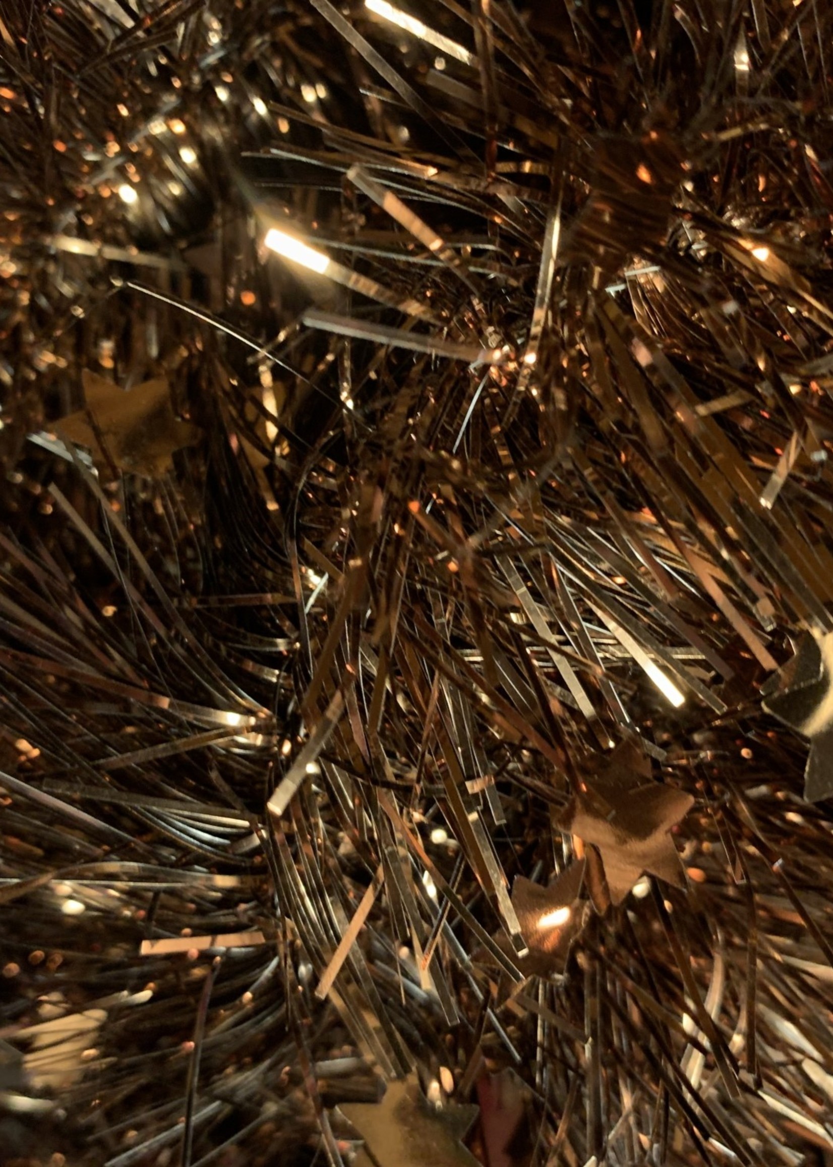 Kaemingk Tinsel Star garland Shiny  100mm x 2.7m cocoa / copper