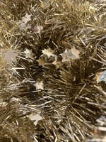 Tinsel Star garland Shiny 4ply 100mmx2.7m -light gold