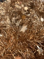 Tinsel Star garland Shiny 4ply 100mm x 2.7m - almond