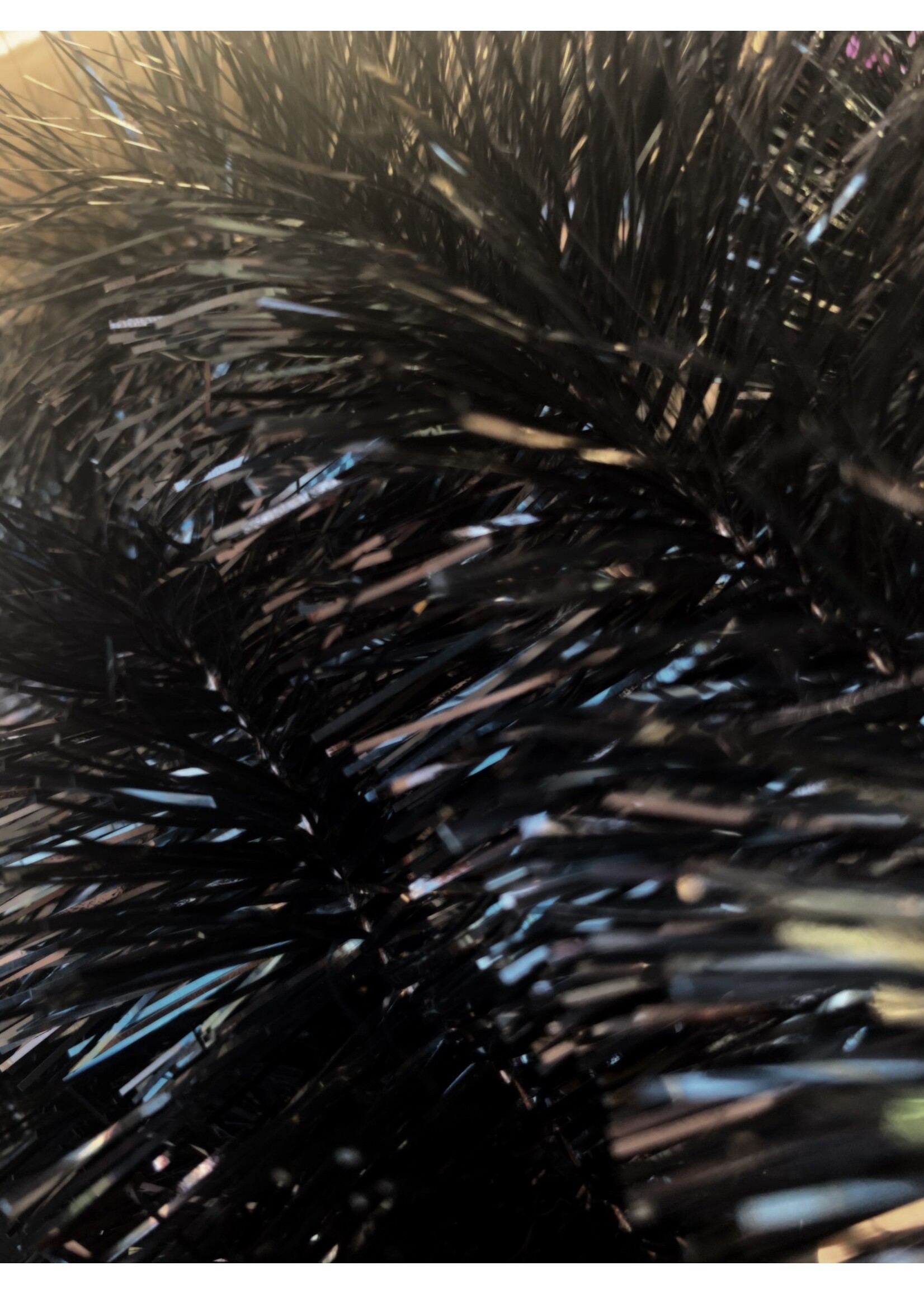 Tinsel Garland Shiny 4 Ply 75mm x 2.7m - black