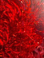 Tinsel Garland Waves 3 Ply 100mm x 2.7m-Christmas red