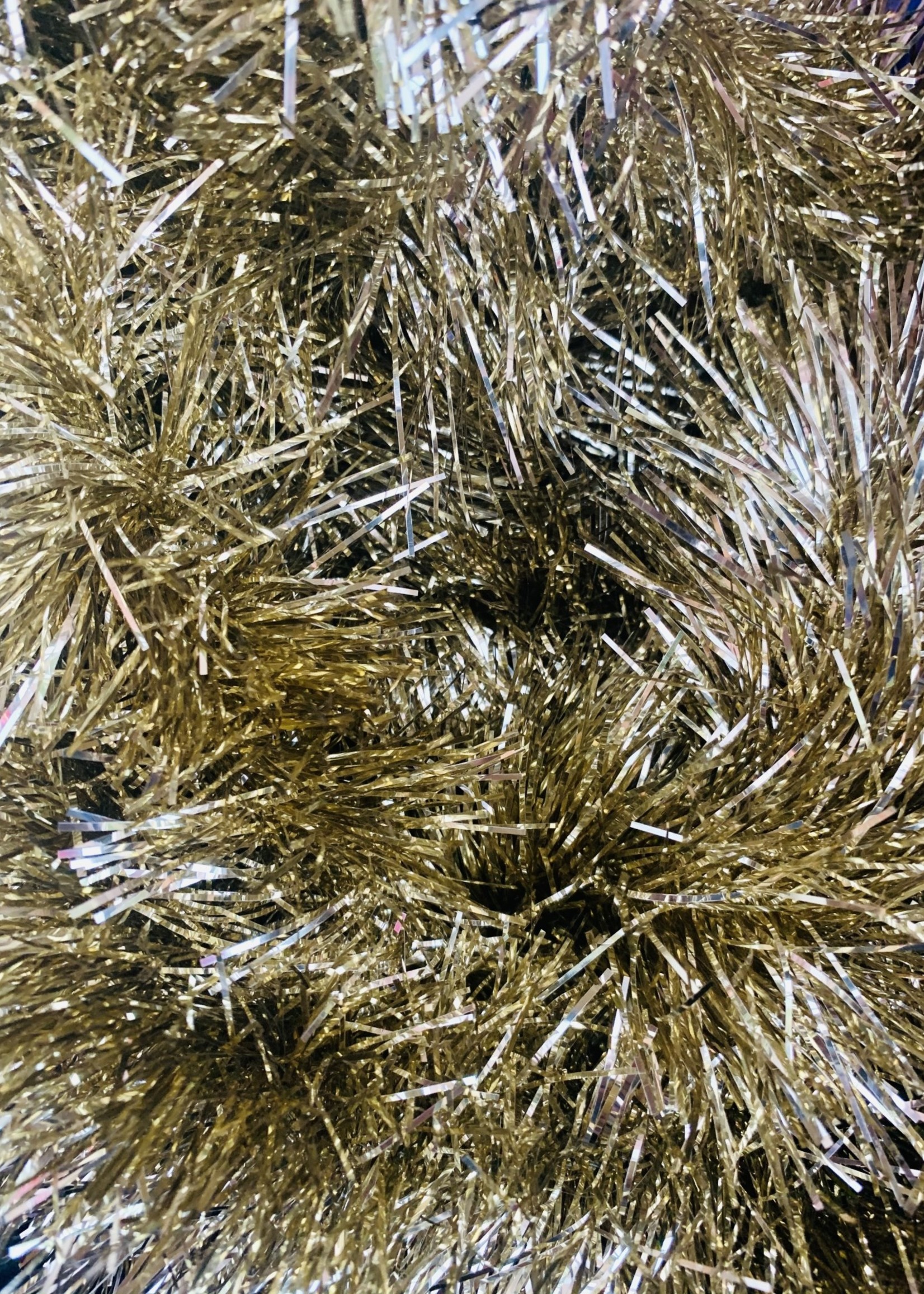 Tinsel Garland Shiny 6 Ply 100mm x 2.7m -light gold