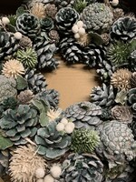 Kaemingk Pine Cone Frosted Wreath with Berries