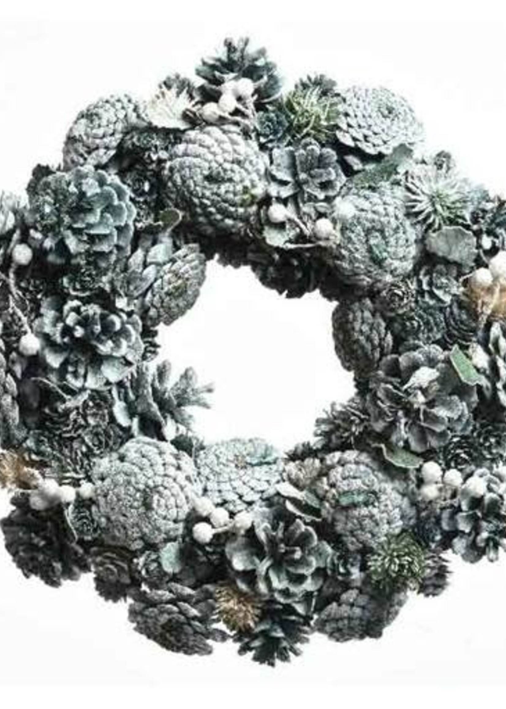 Kaemingk Pine Cone Frosted Wreath with Berries