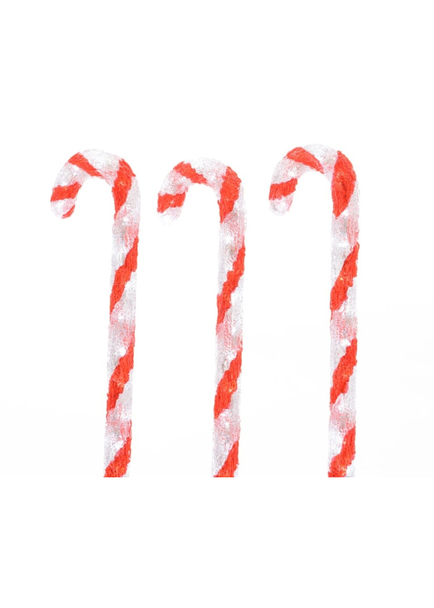 Lumineo Candy Cane  LED acrylic hanging 24cm tall (3 canes)