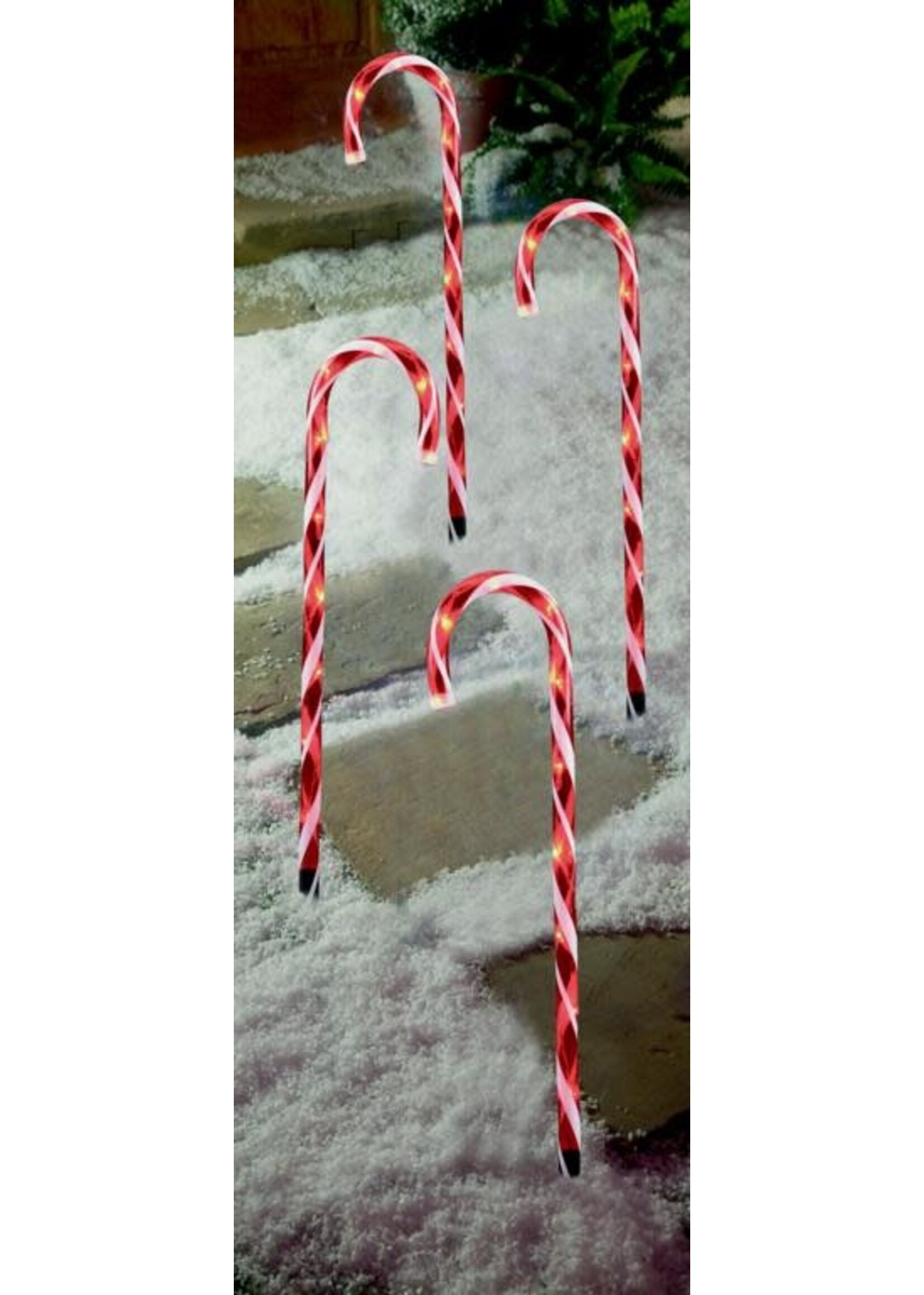 Premier Red Candy Cane Path Light Set of 4 Outdoor
