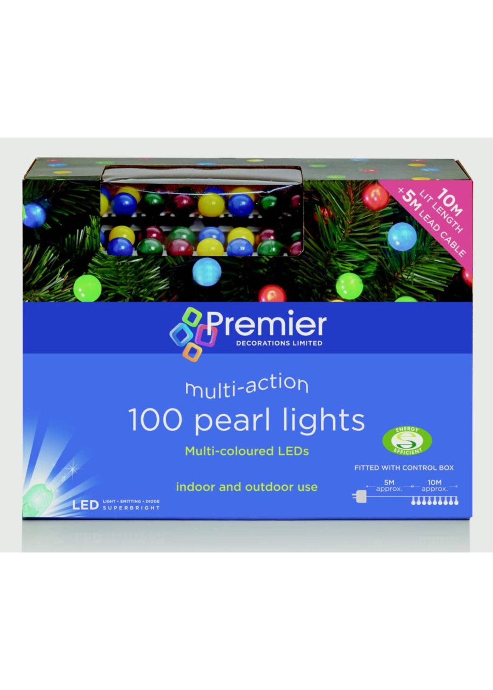 Premier Multi Colour Pearl 100 LED Lights Indoor/Outdoor