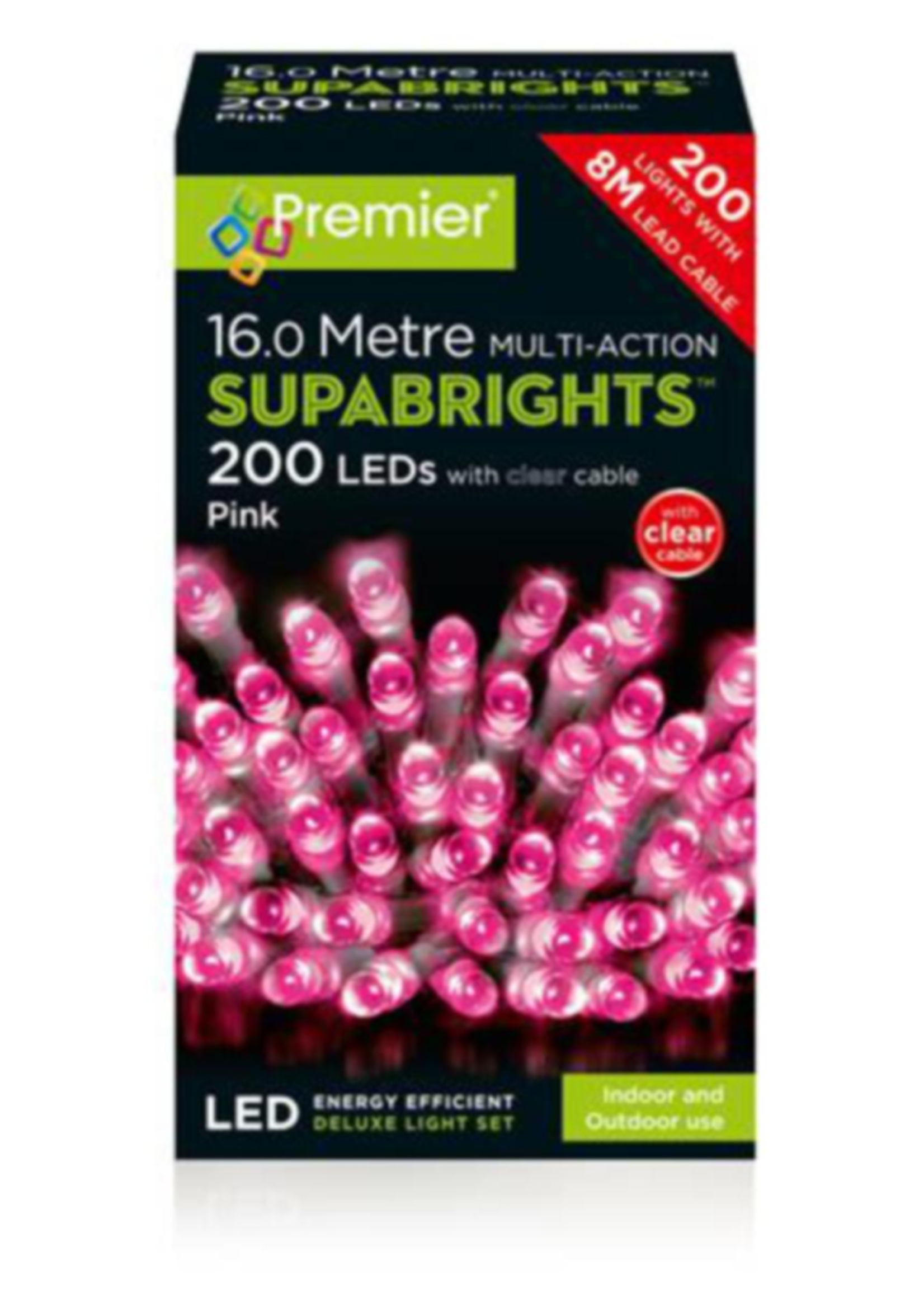Premier Pink 200 LED Lights Multi action