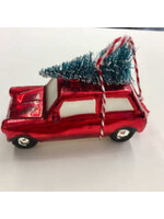 Red Car With Tree Set of 2 Boxed